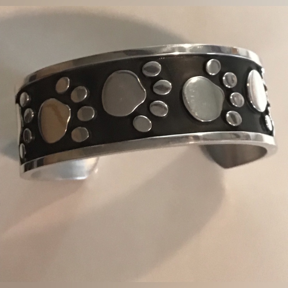 Wide band “paw” bracelet